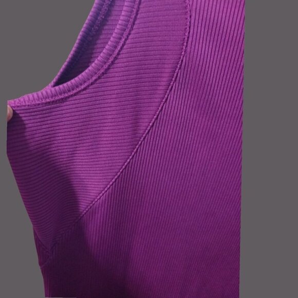 Puma Womens Purple Ribbed  Fitted DryCell Tank Top Purple Small - Picture 7 of 11